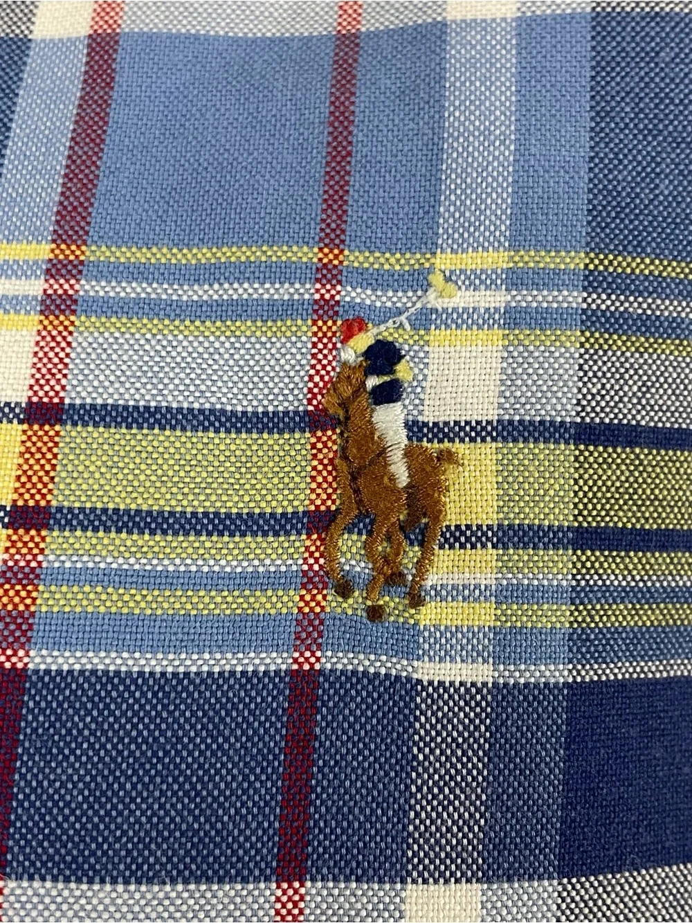 Polo Ralph Lauren Oxford Shirt Men’s XL Plaid Button Down Flesh Pony 304